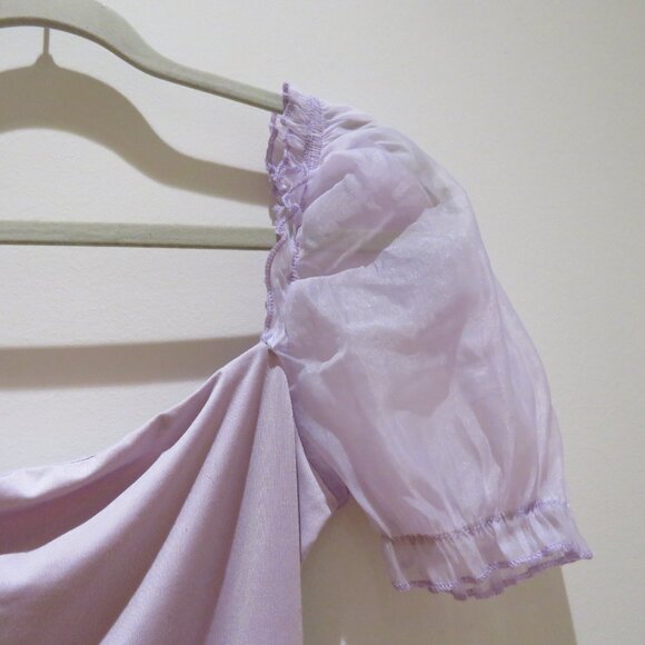 PRINCESS POLLY Girl In Love Bodysuit in Lilac Pastel Feminine Puff Sleeve Fairy - Picture 7 of 13